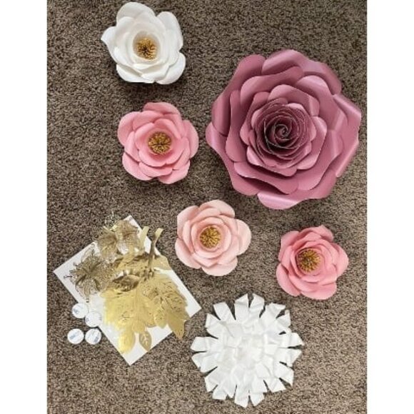 New Large Paper Flowers Decorations for Wall, Artificial 3D Flower Wall Decor - Picture 1 of 1